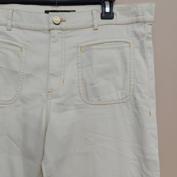 Nisse Wide Leg Raw hem high Waist with patch front pockets trouser pants - Picture 3 of 9